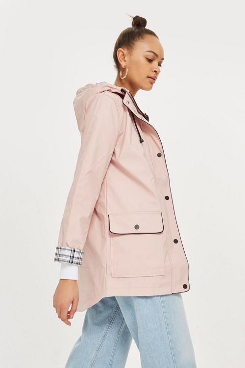 pink rain coat